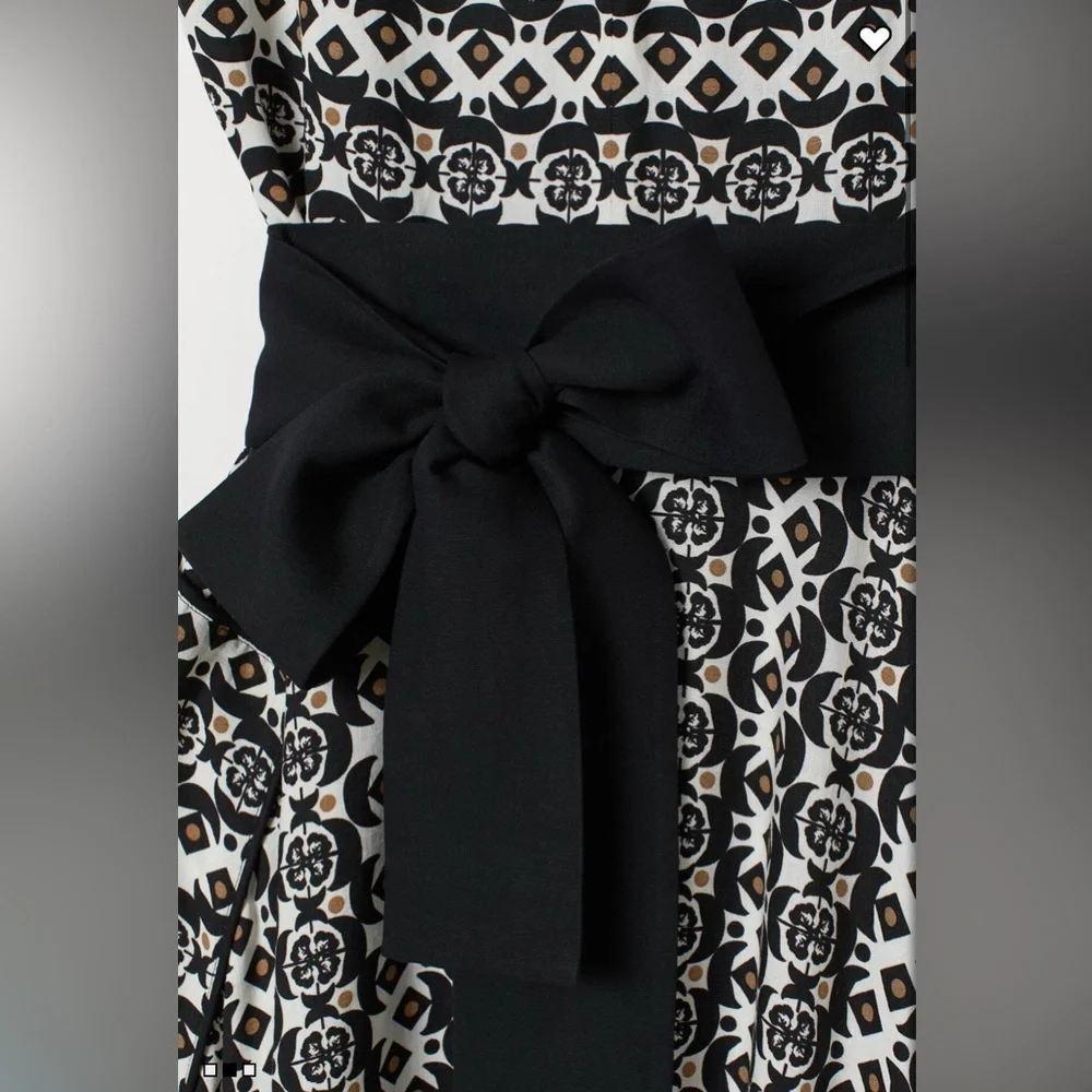 MANTSHO X H&M PATTERNED LINEN-BLEND MAXI DRESS, SIZE 4